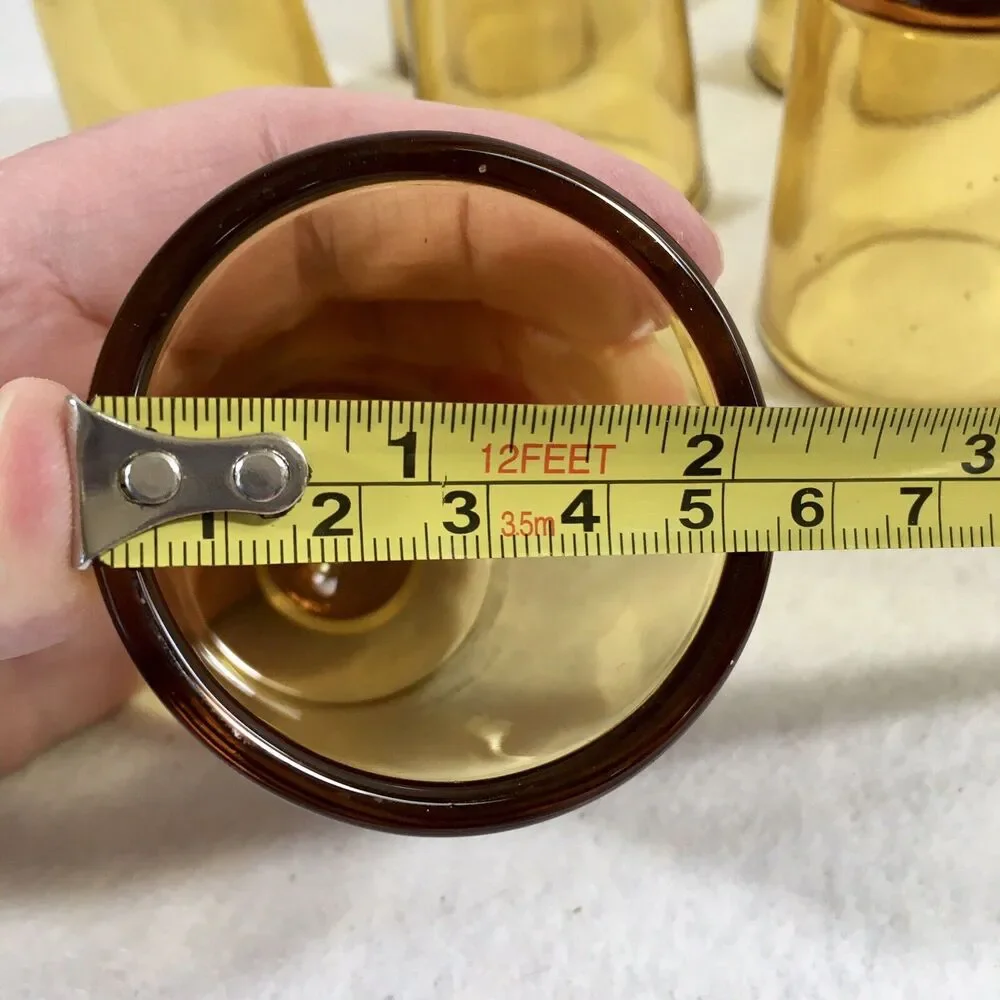 Lot Of 6 Amber Votive Sconce Replacement Glass Globe